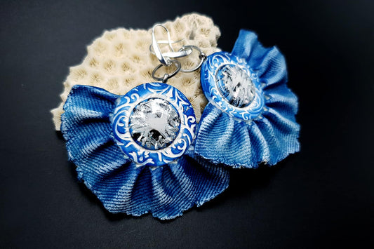 "Denim Samba" Faux jeans earrings Earrings SweetyBijou Jewelry