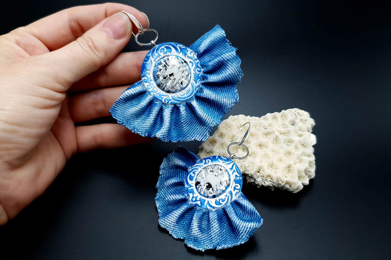 "Denim Samba" Faux jeans earrings Earrings SweetyBijou Jewelry