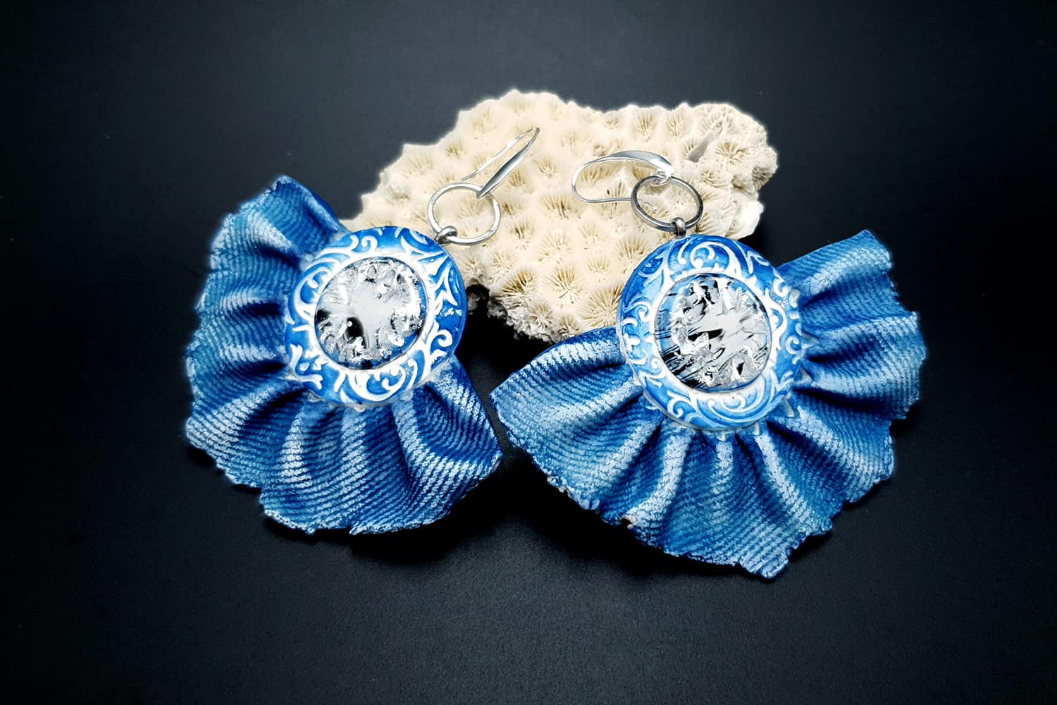 "Denim Samba" Faux jeans earrings Earrings SweetyBijou Jewelry