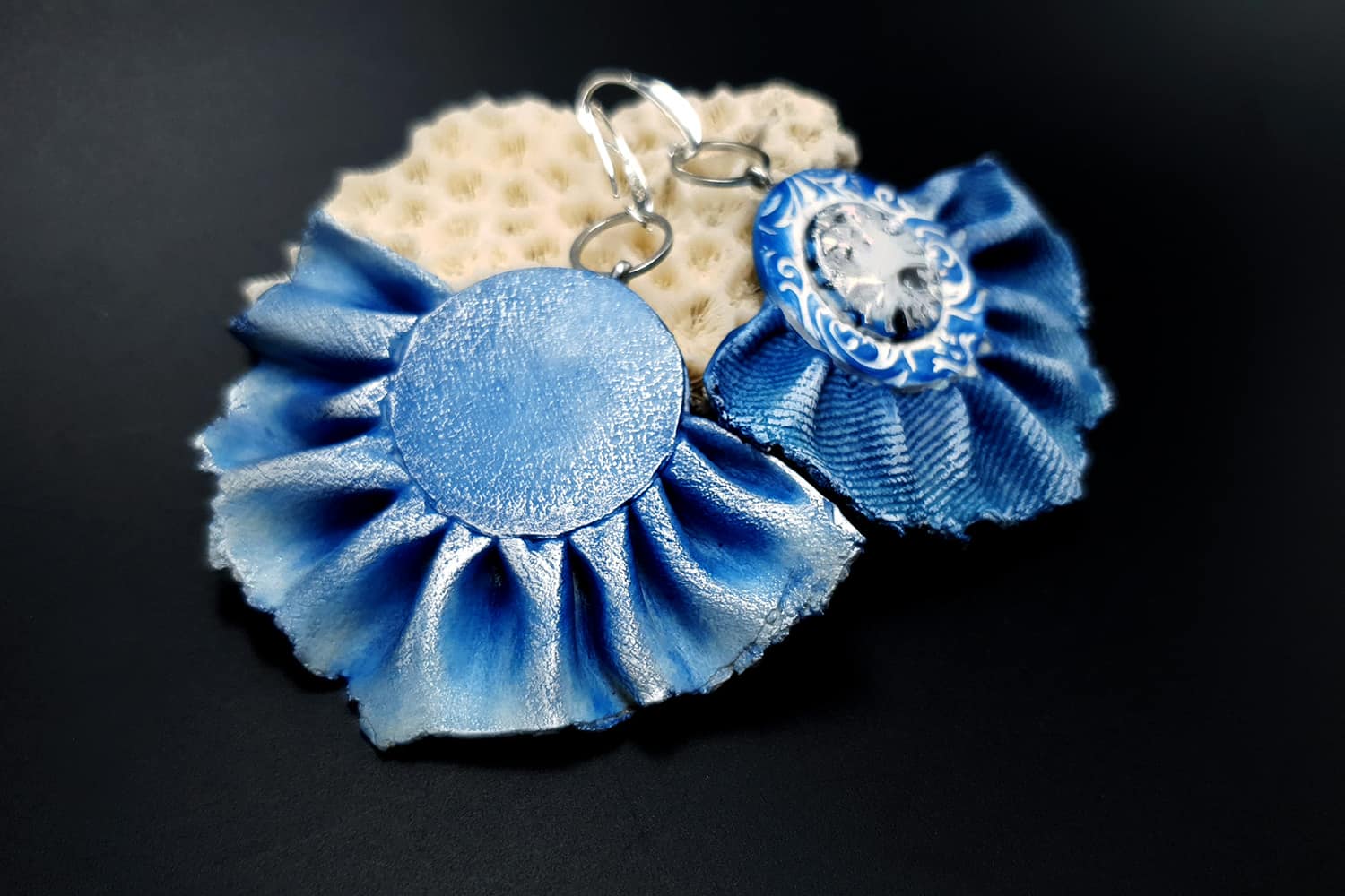 "Denim Samba" Faux jeans earrings Earrings SweetyBijou Jewelry