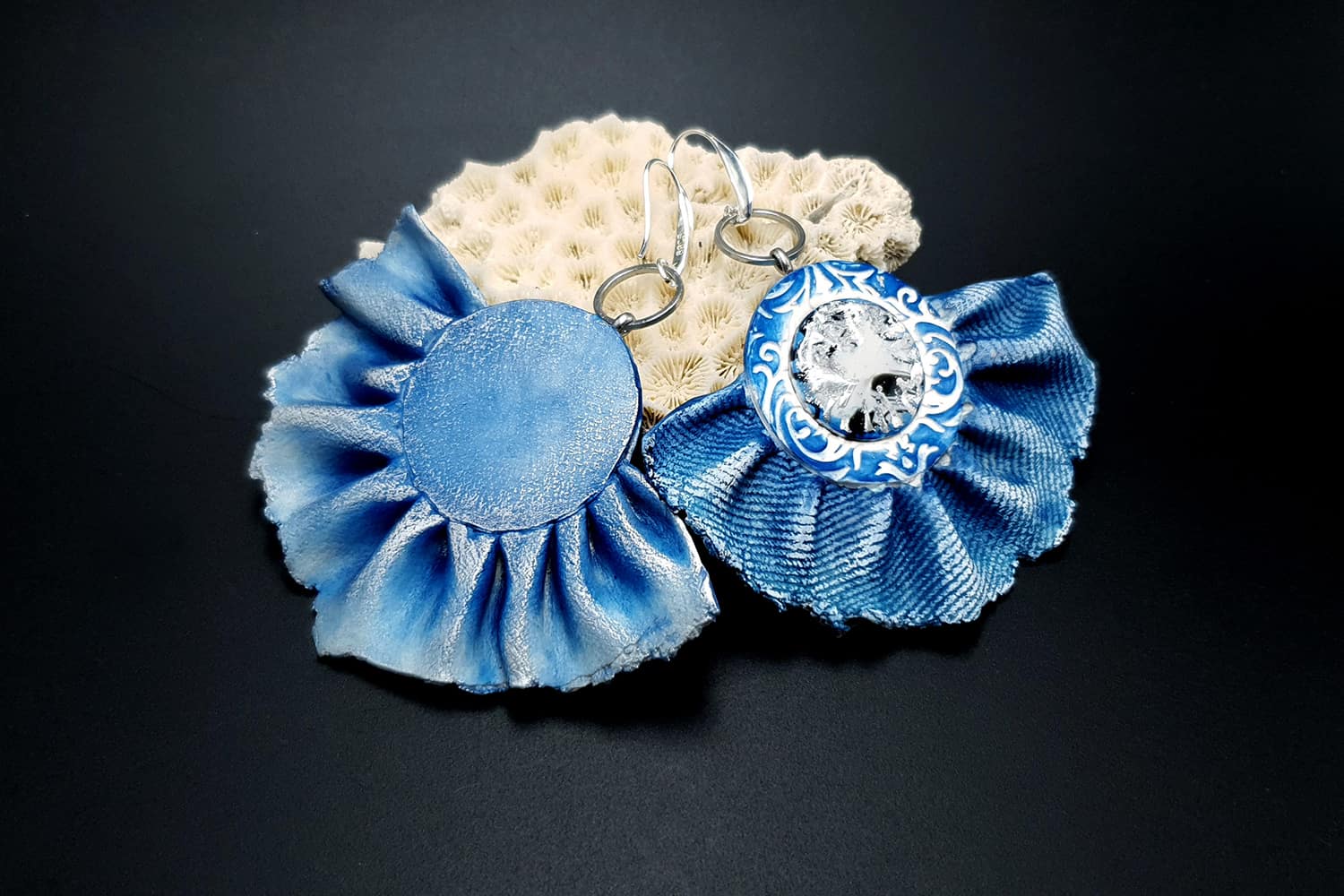 "Denim Samba" Faux jeans earrings Earrings SweetyBijou Jewelry