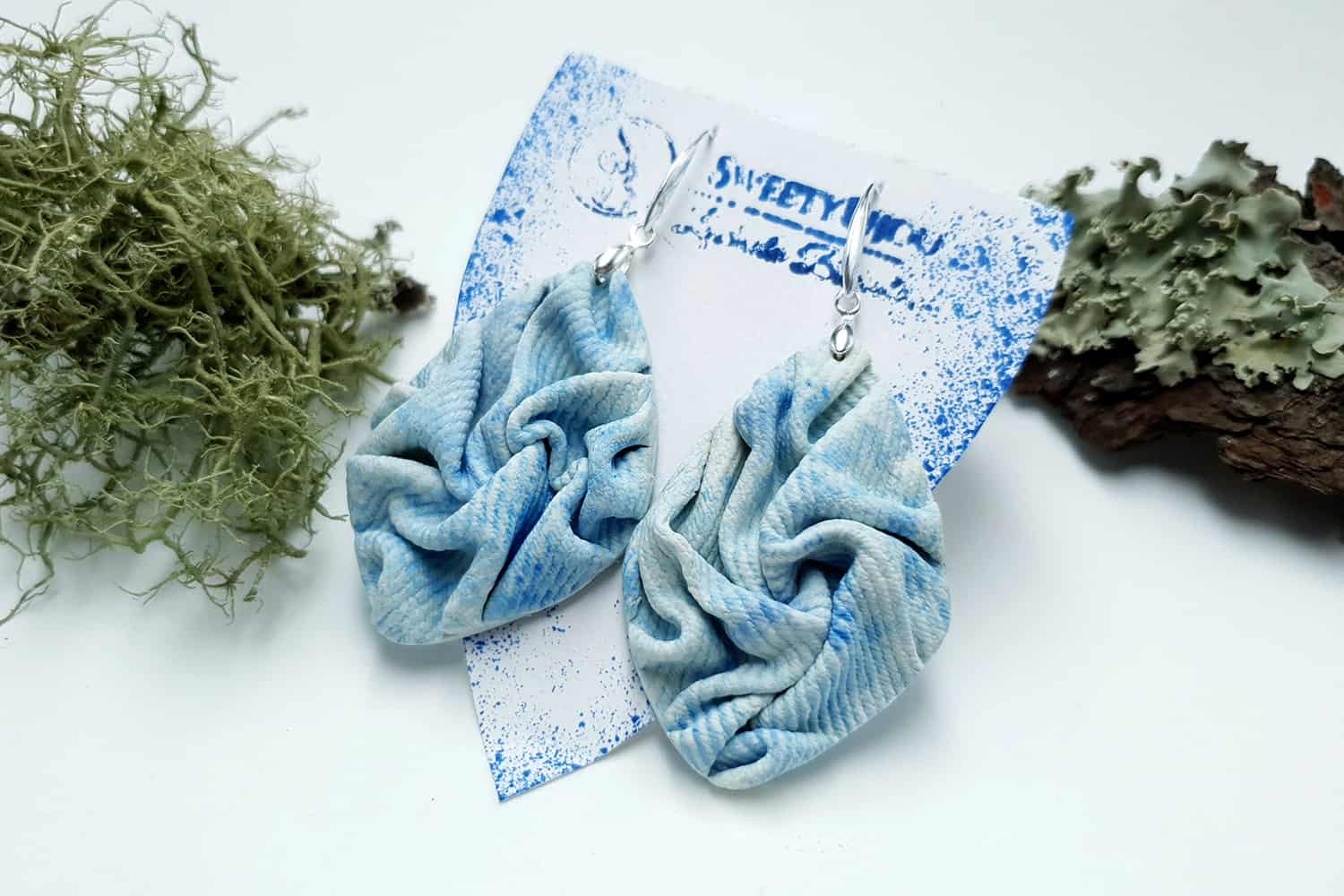"Folded Denim" Faux jeans earrings Earrings SweetyBijou Jewelry