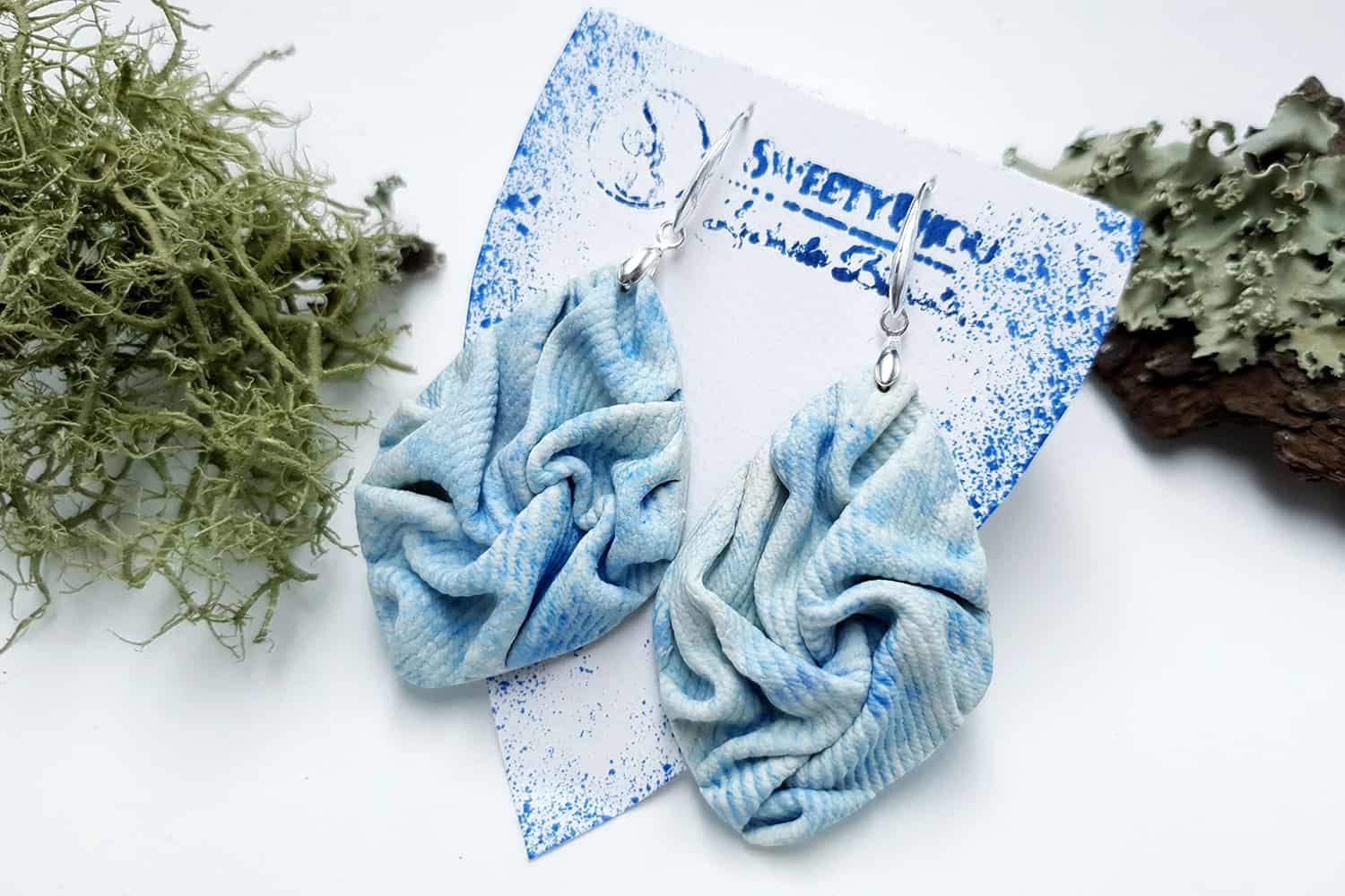 "Folded Denim" Faux jeans earrings Earrings SweetyBijou Jewelry