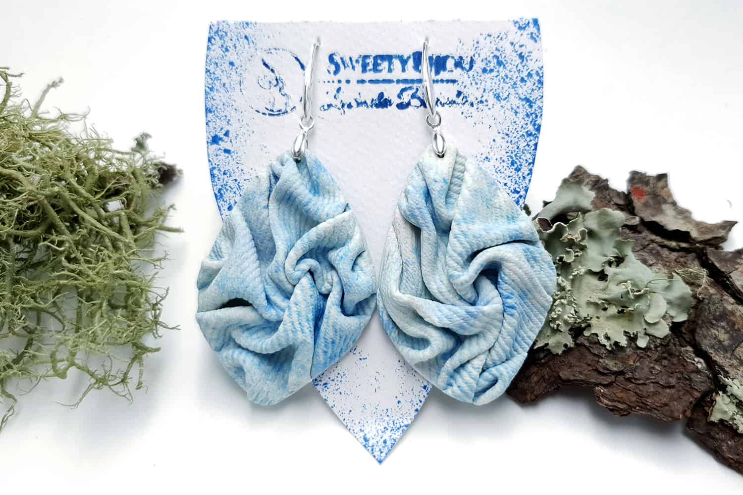 "Folded Denim" Faux jeans earrings Earrings SweetyBijou Jewelry