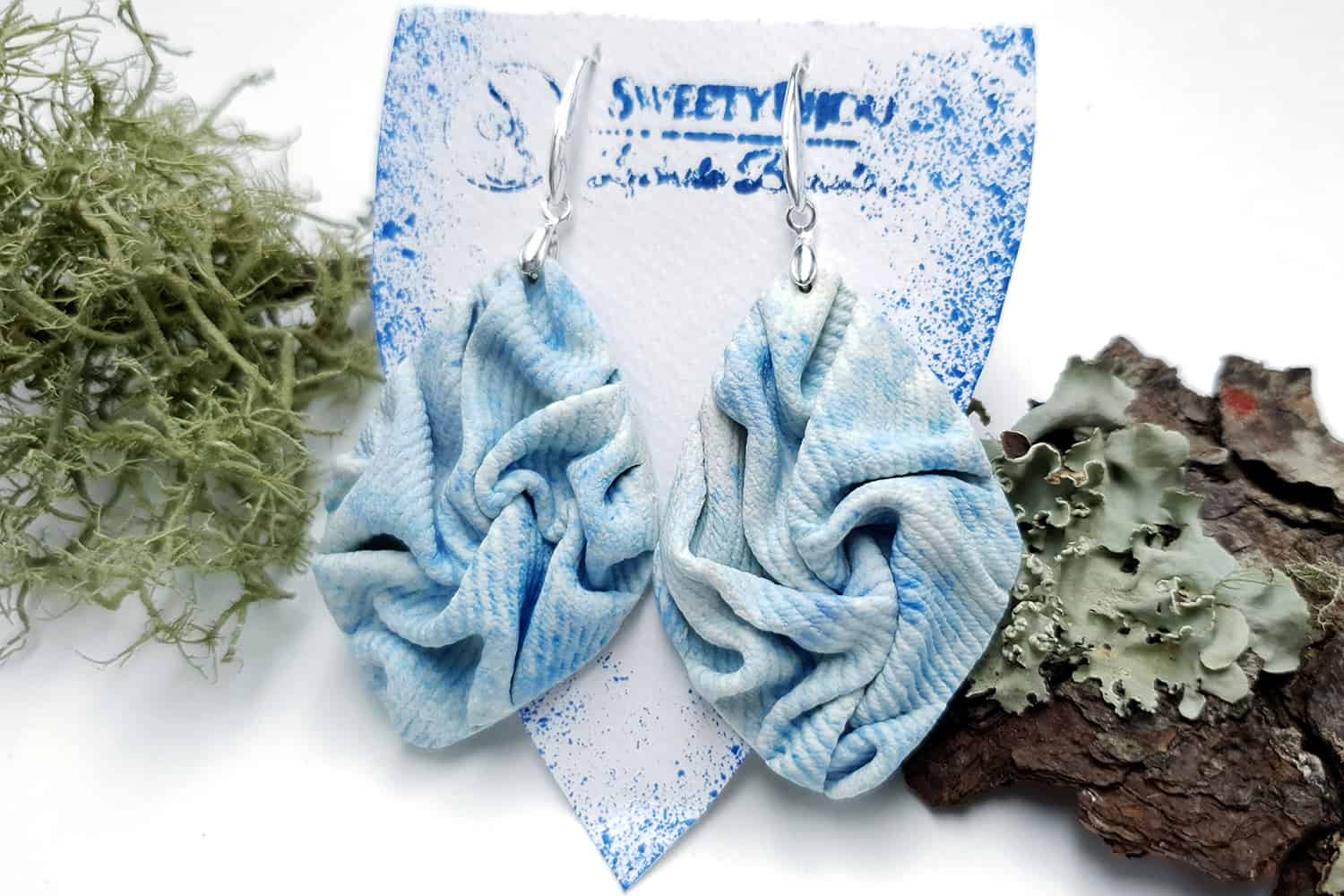 "Folded Denim" Faux jeans earrings Earrings SweetyBijou Jewelry