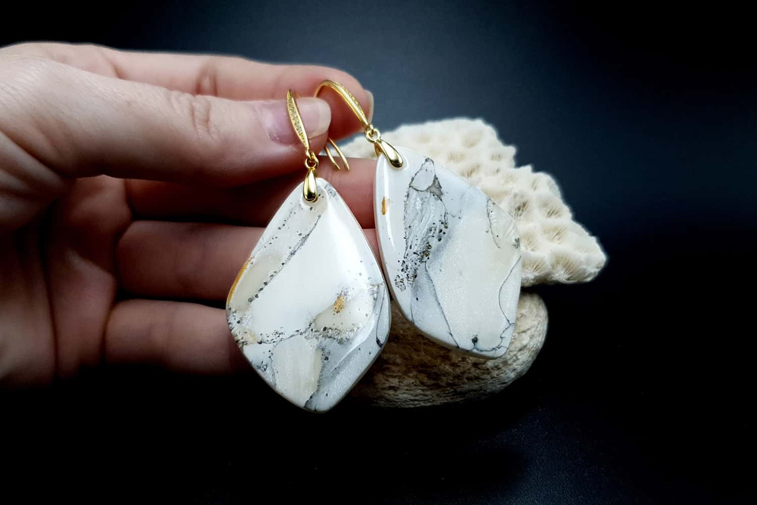 "Marble" Faux marble earrings Earrings SweetyBijou Jewelry
