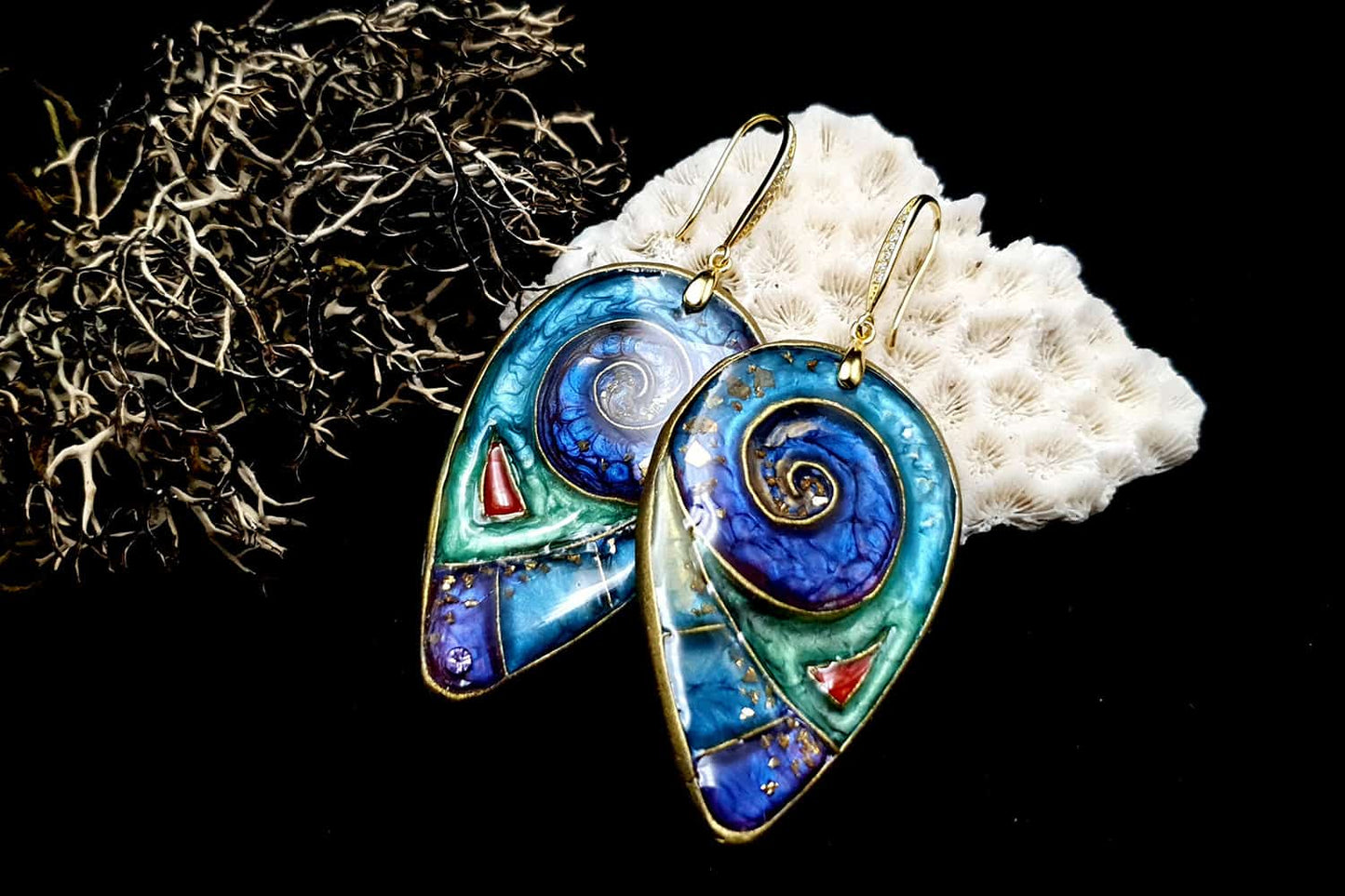 "Magic Swirls" polymer clay earrings Earrings SweetyBijou Jewelry