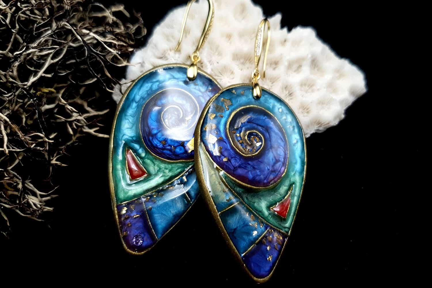 "Magic Swirls" polymer clay earrings Earrings SweetyBijou Jewelry