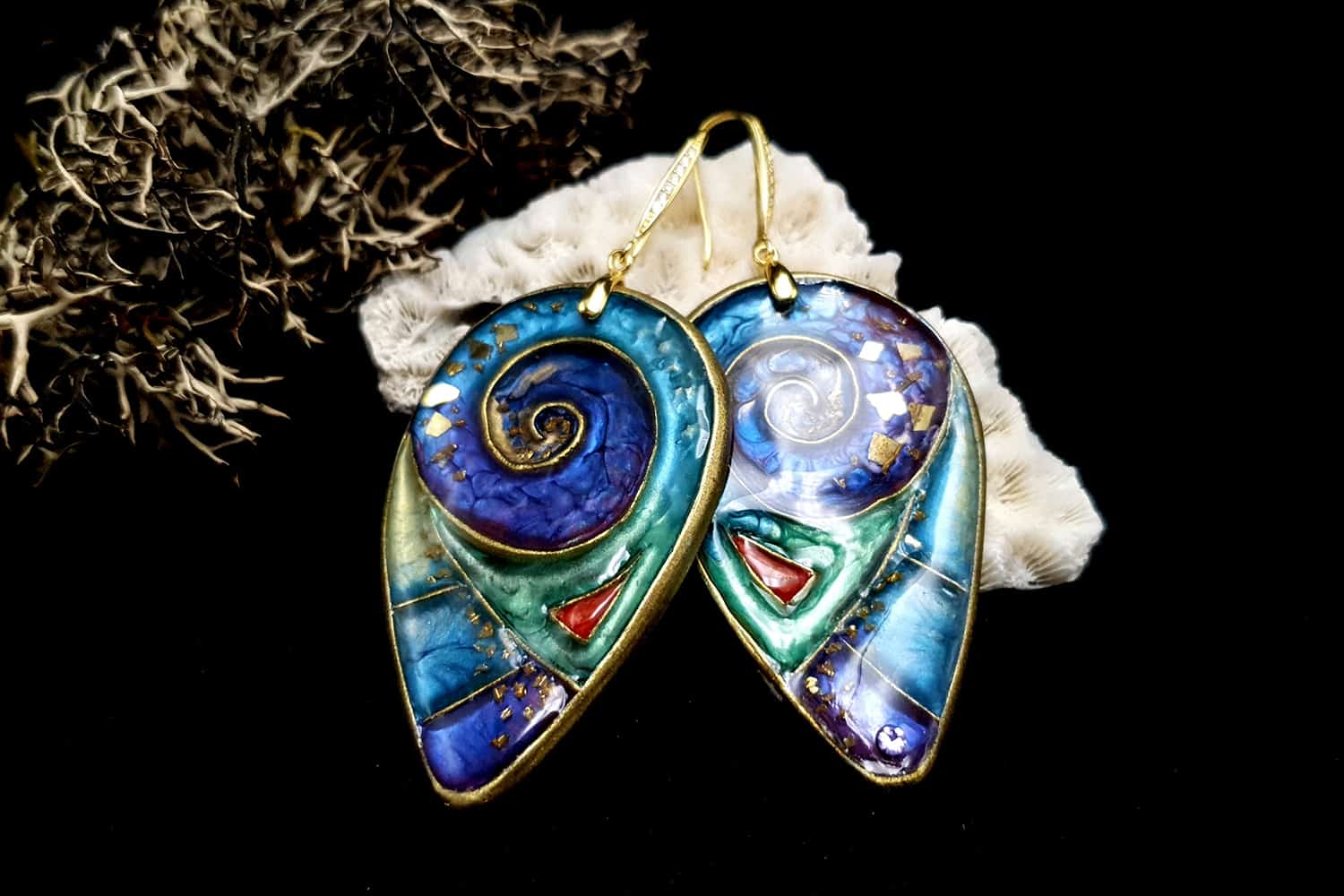 "Magic Swirls" polymer clay earrings Earrings SweetyBijou Jewelry