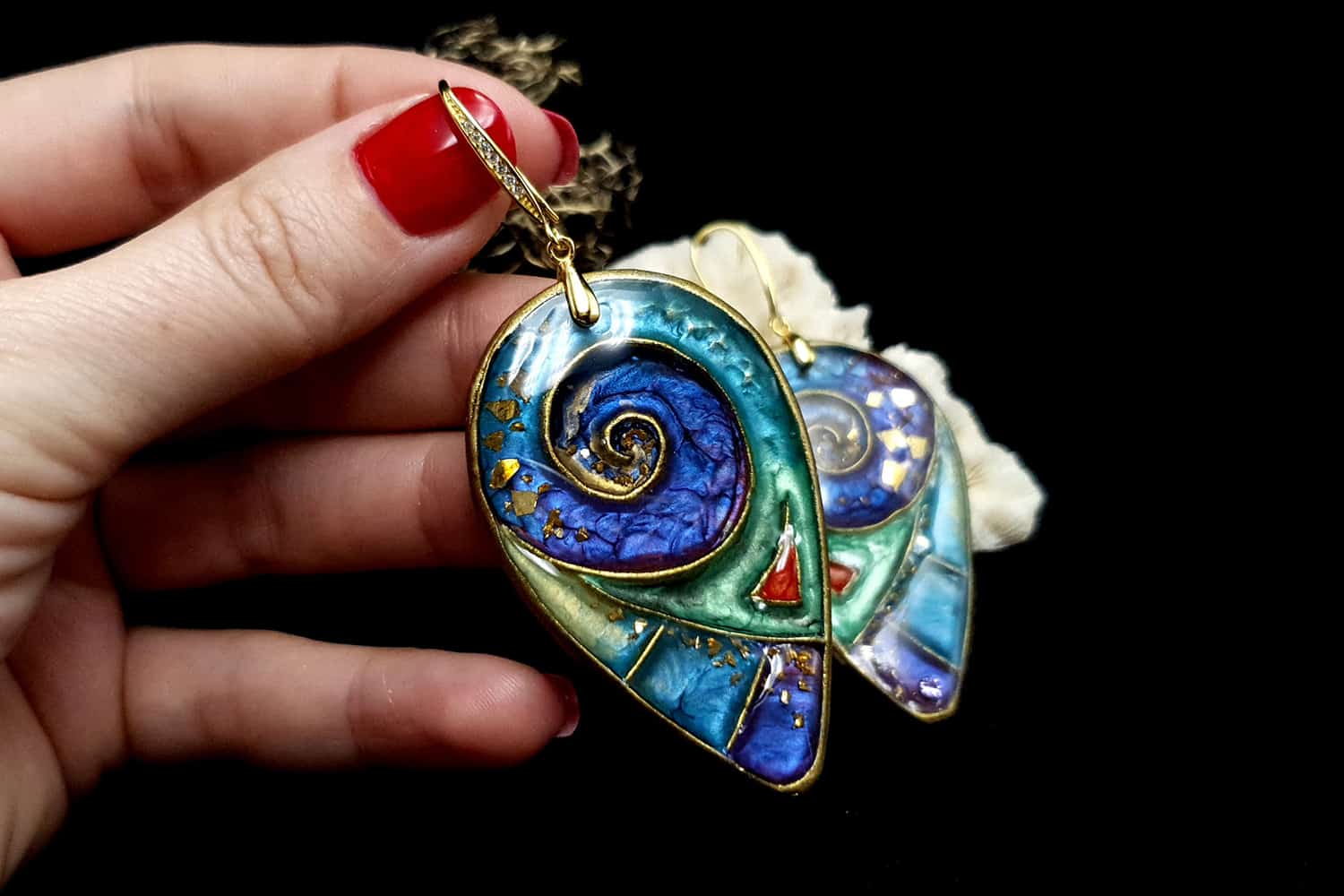 "Magic Swirls" polymer clay earrings Earrings SweetyBijou Jewelry