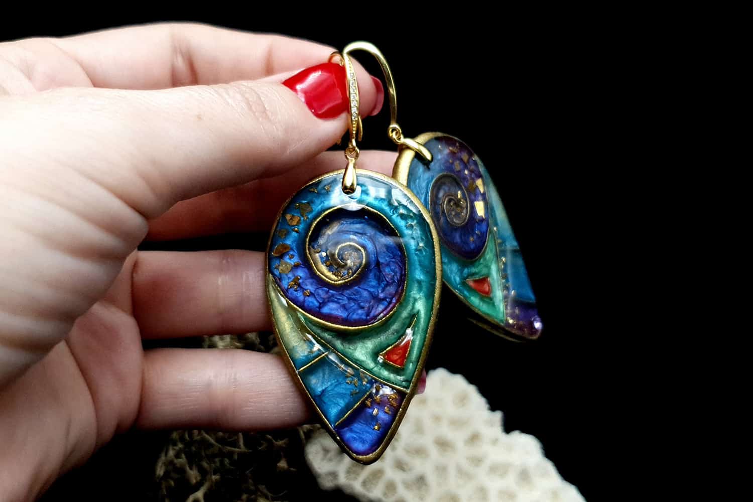 "Magic Swirls" polymer clay earrings Earrings SweetyBijou Jewelry
