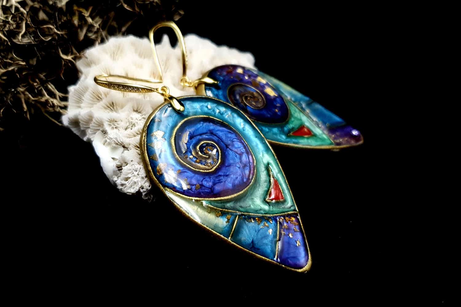 "Magic Swirls" polymer clay earrings Earrings SweetyBijou Jewelry