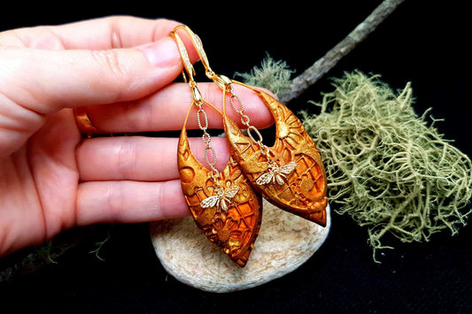Earrings "Eldorado" with Bees Earrings SweetyBijou Jewelry