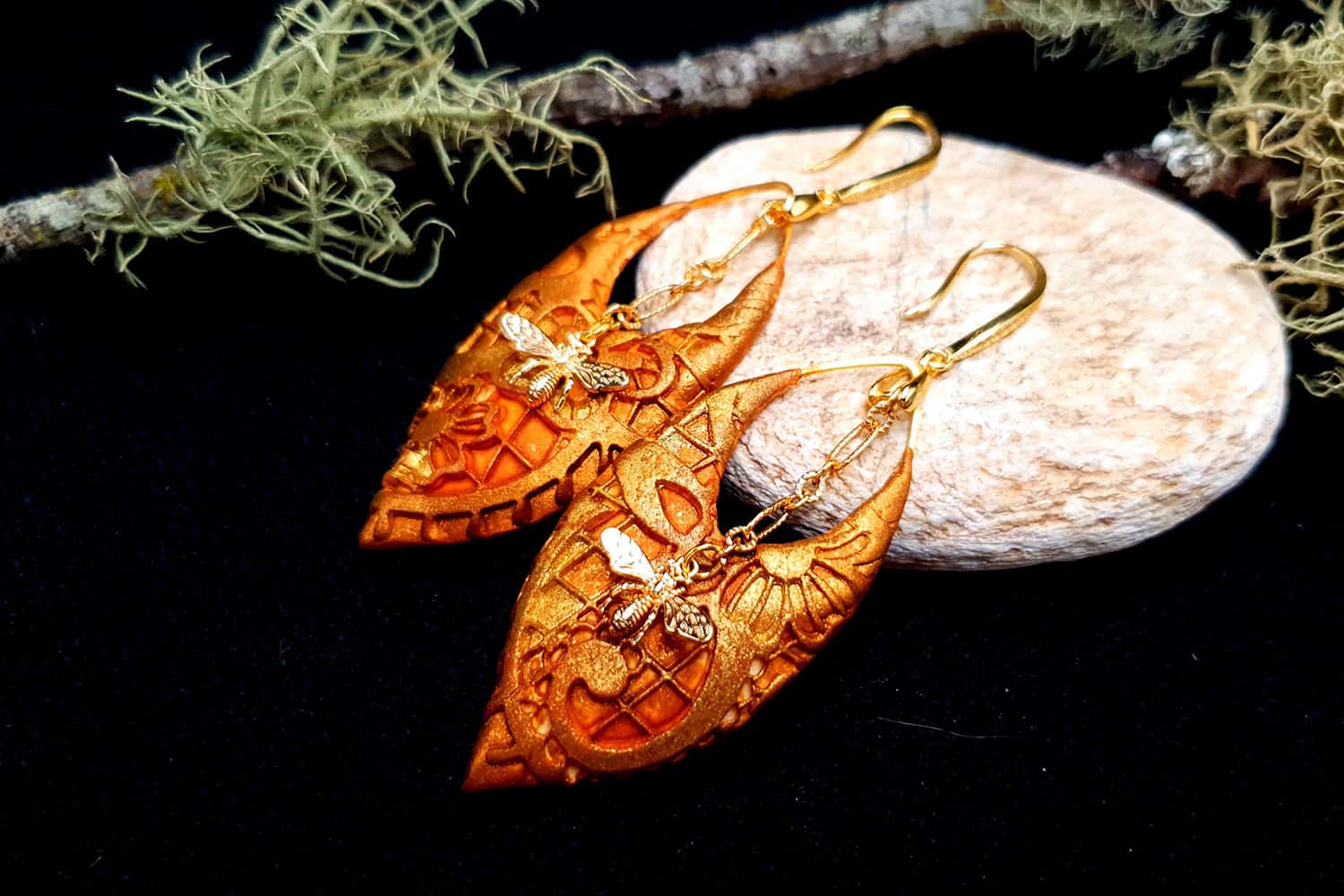 Earrings "Eldorado" with Bees Earrings SweetyBijou Jewelry