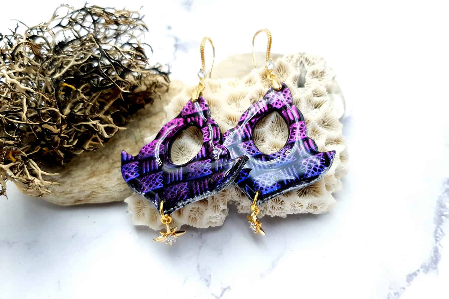 Earrings "Violet Anchor" Earrings SweetyBijou Jewelry