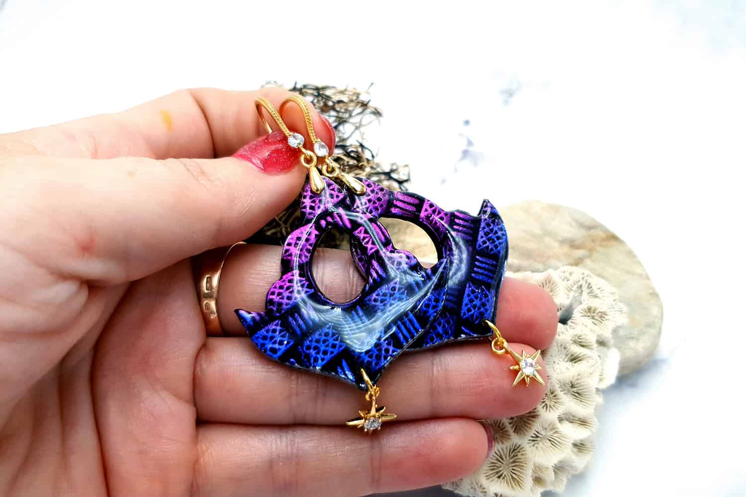 Earrings "Violet Anchor" Earrings SweetyBijou Jewelry
