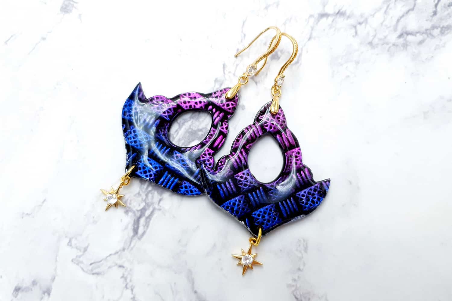 Earrings "Violet Anchor" Earrings SweetyBijou Jewelry