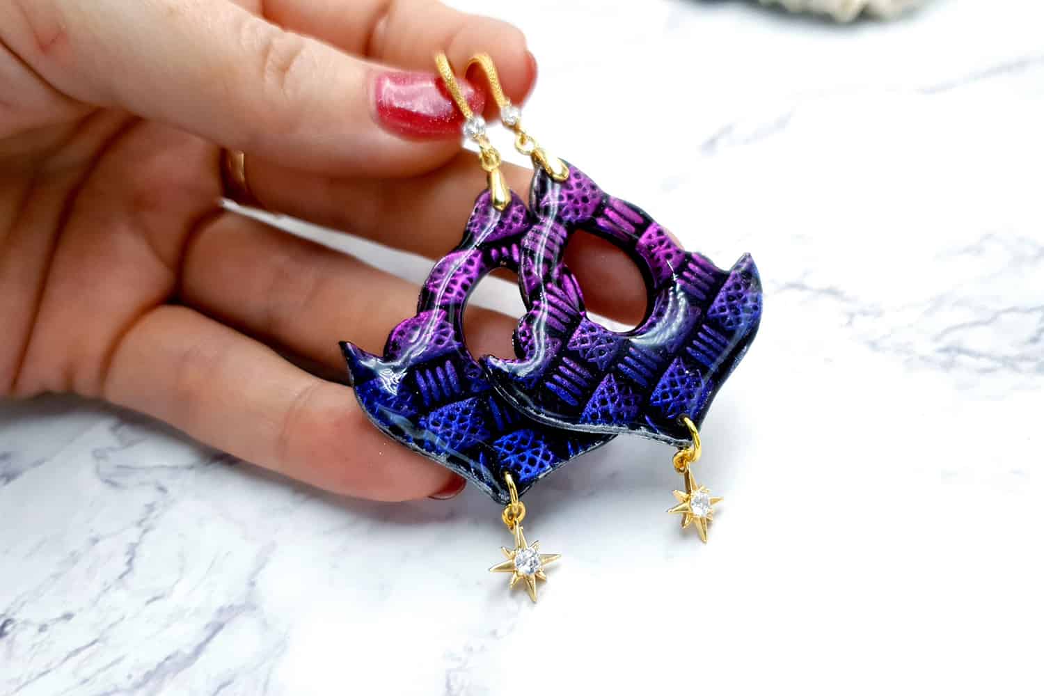 Earrings "Violet Anchor" Earrings SweetyBijou Jewelry