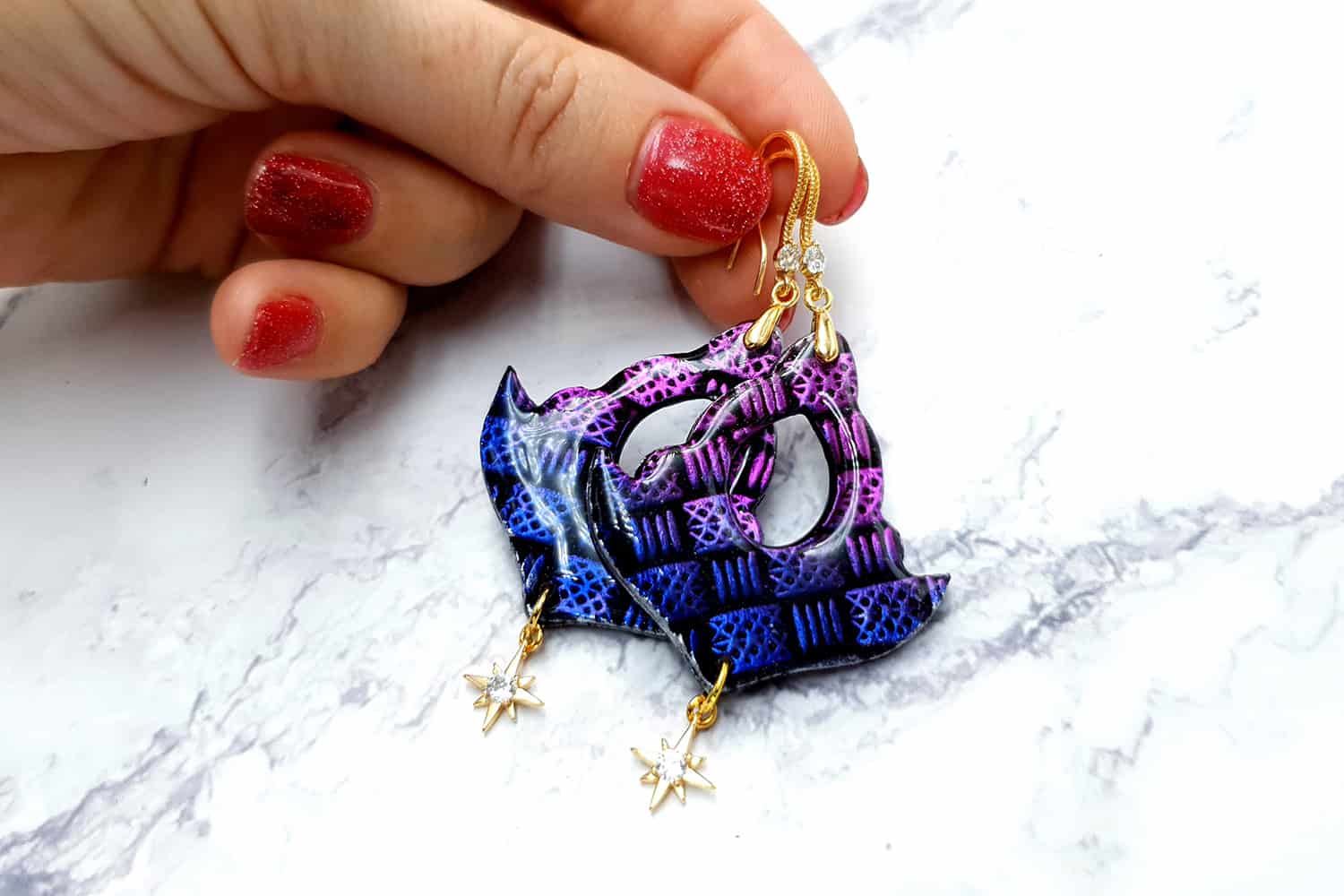 Earrings "Violet Anchor" Earrings SweetyBijou Jewelry