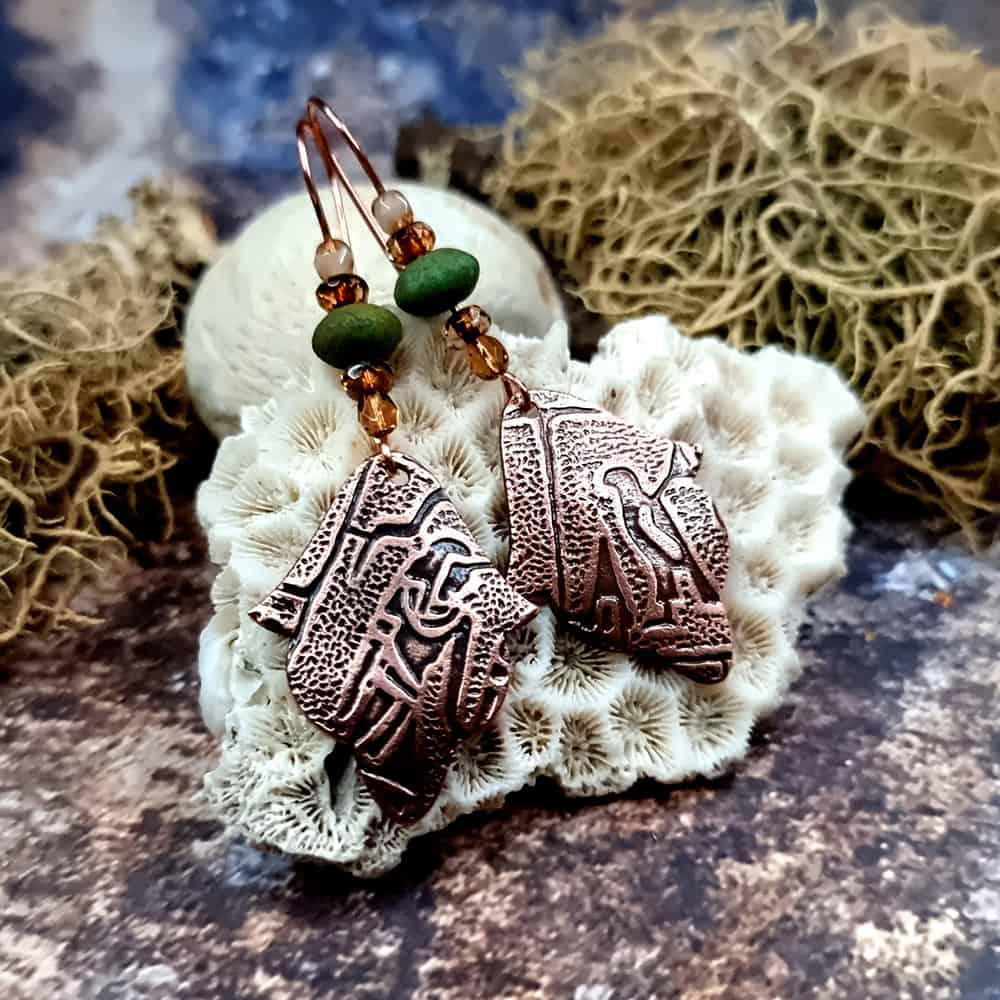 Amazing Copper Long Earrings Earrings SweetyBijou Jewelry