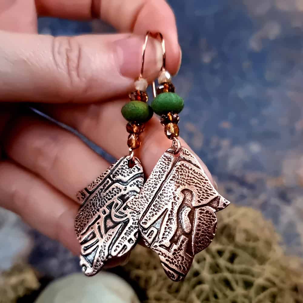 Amazing Copper Long Earrings Earrings SweetyBijou Jewelry