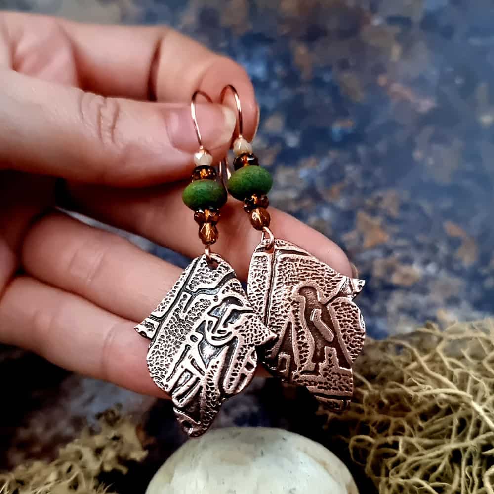 Amazing Copper Long Earrings Earrings SweetyBijou Jewelry