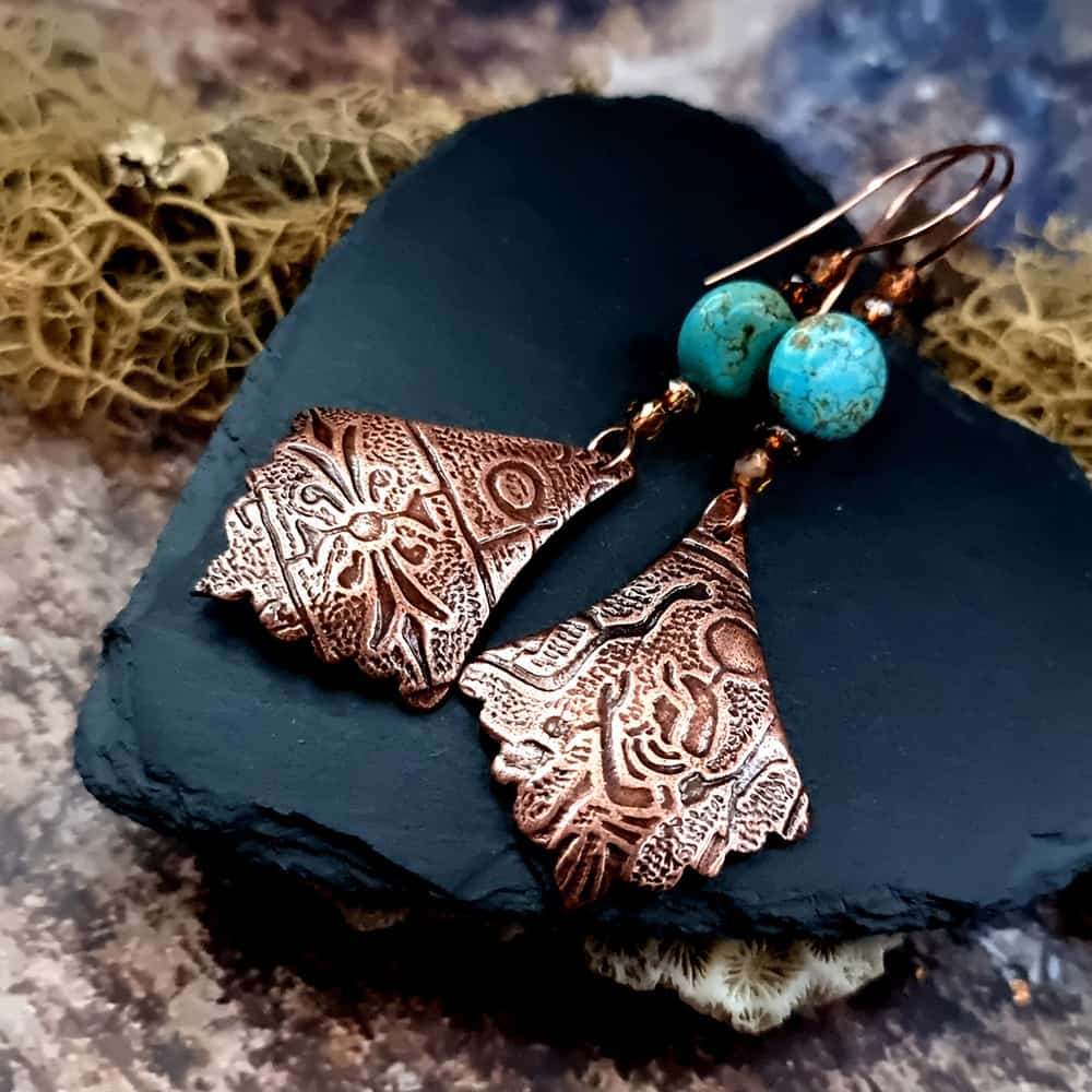 Amazing Long Earrings from Copper Earrings SweetyBijou Jewelry