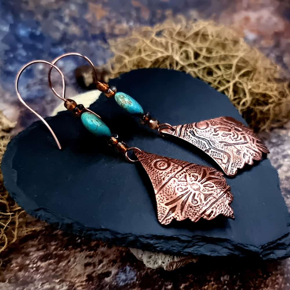 Amazing Long Earrings from Copper Earrings SweetyBijou Jewelry