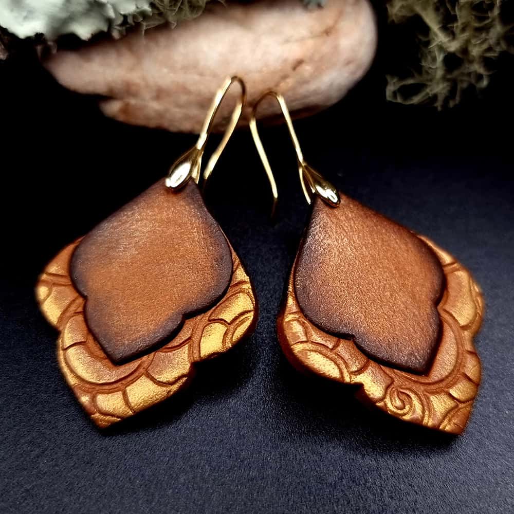 Polymer clay Earrings "Delicate Velvet Chocolate" Earrings SweetyBijou Jewelry