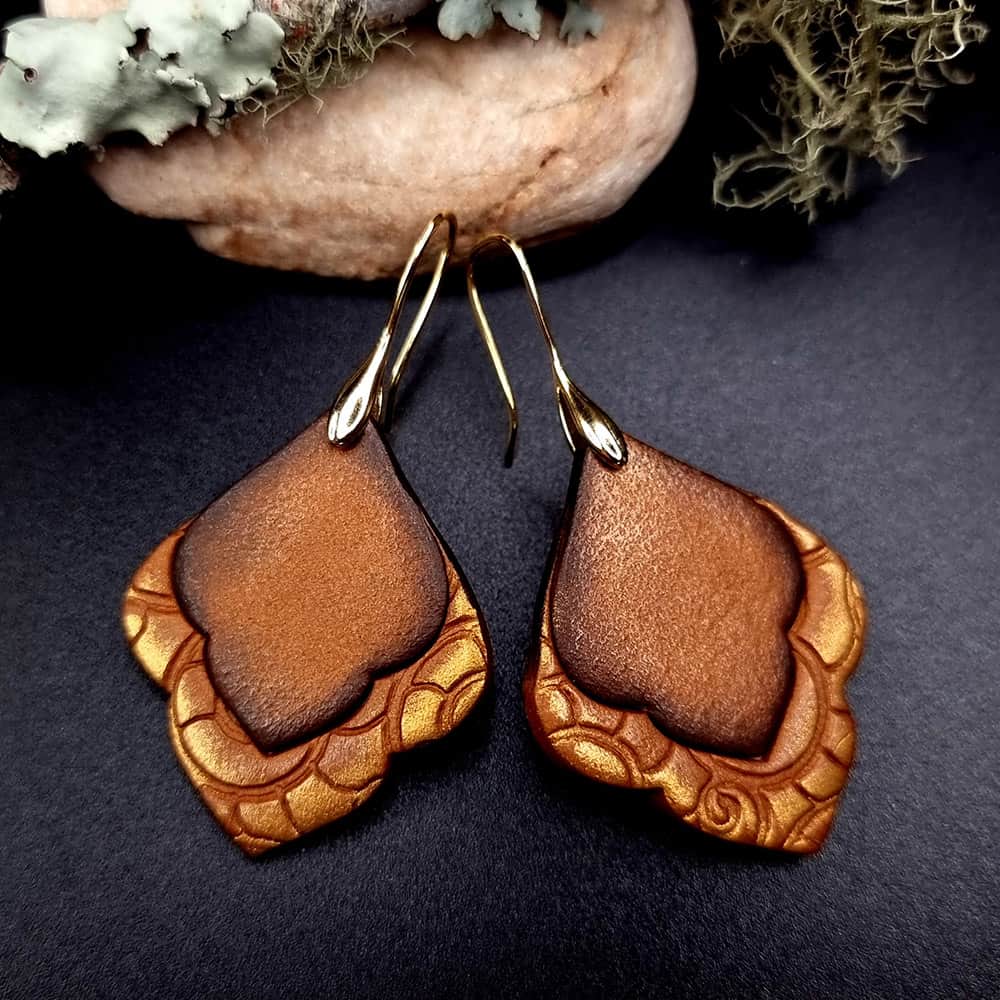 Polymer clay Earrings "Delicate Velvet Chocolate" Earrings SweetyBijou Jewelry