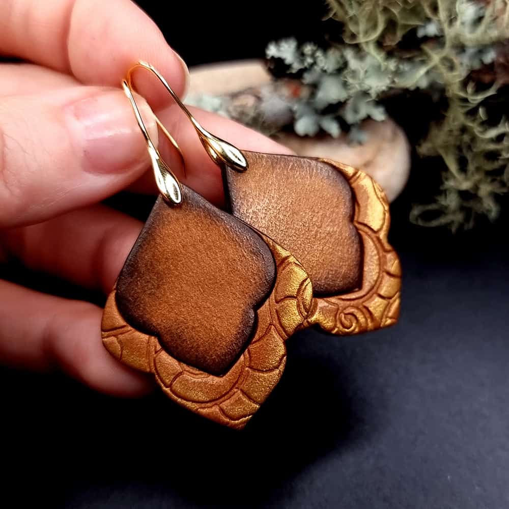Polymer clay Earrings "Delicate Velvet Chocolate" Earrings SweetyBijou Jewelry