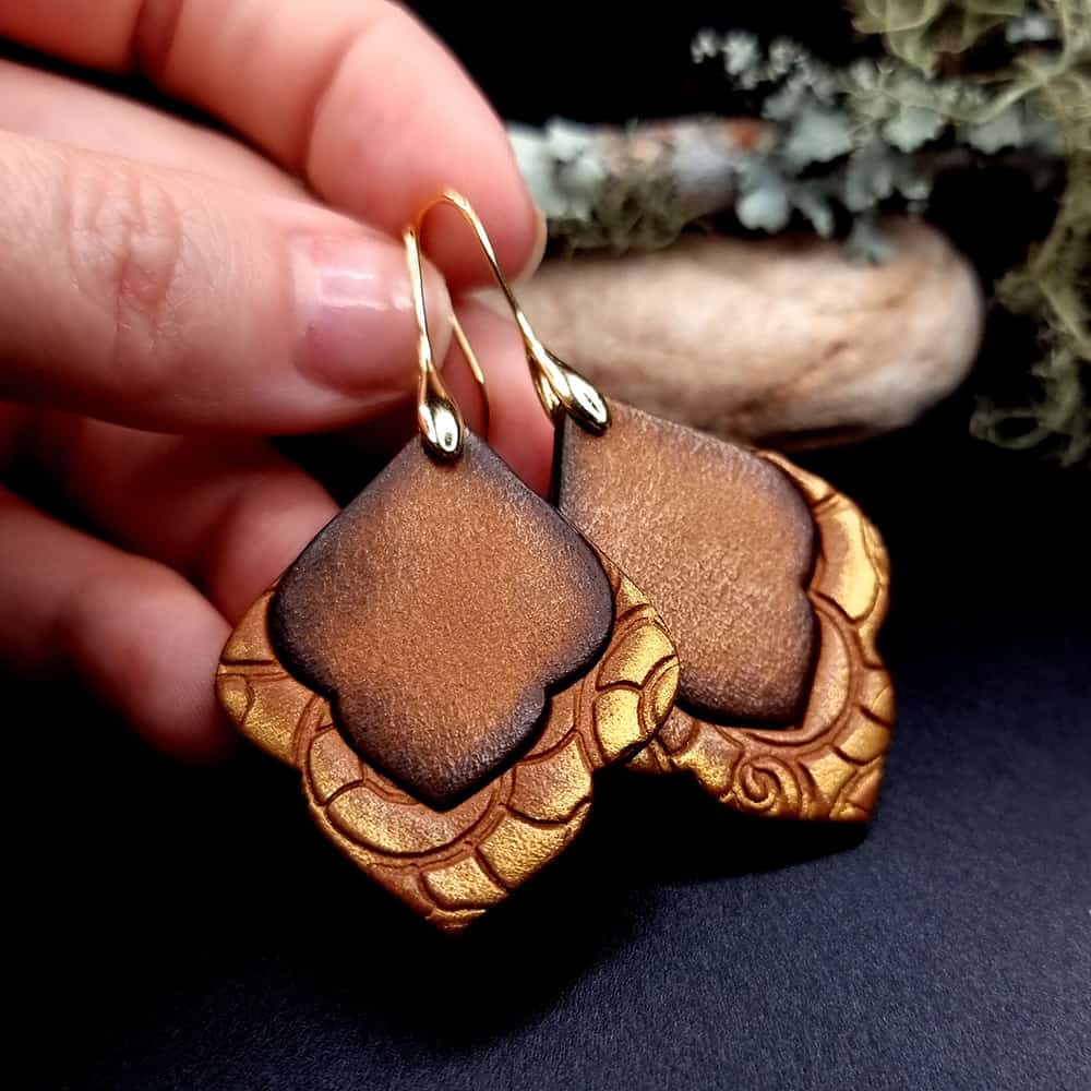 Polymer clay Earrings "Delicate Velvet Chocolate" Earrings SweetyBijou Jewelry