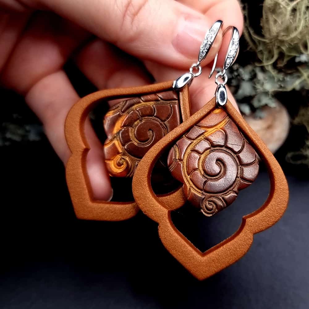 Polymer clay Earrings "Dark&Milk Chocolate" Earrings SweetyBijou Jewelry