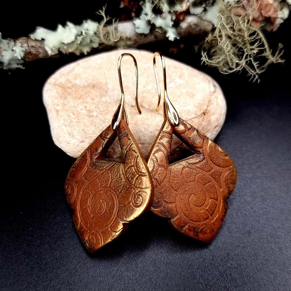 Polymer clay Earrings "Warm Facture" Earrings SweetyBijou Jewelry