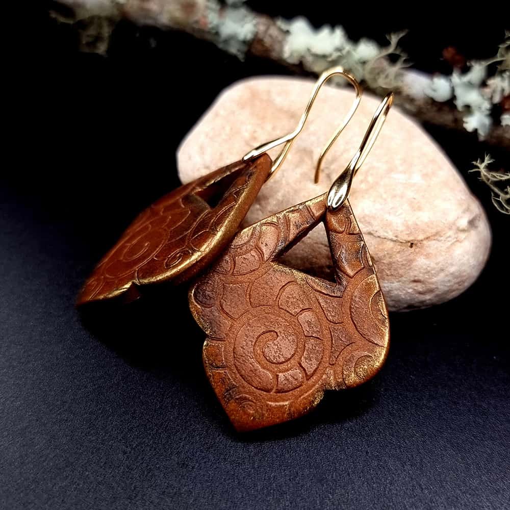 Polymer clay Earrings "Warm Facture" Earrings SweetyBijou Jewelry