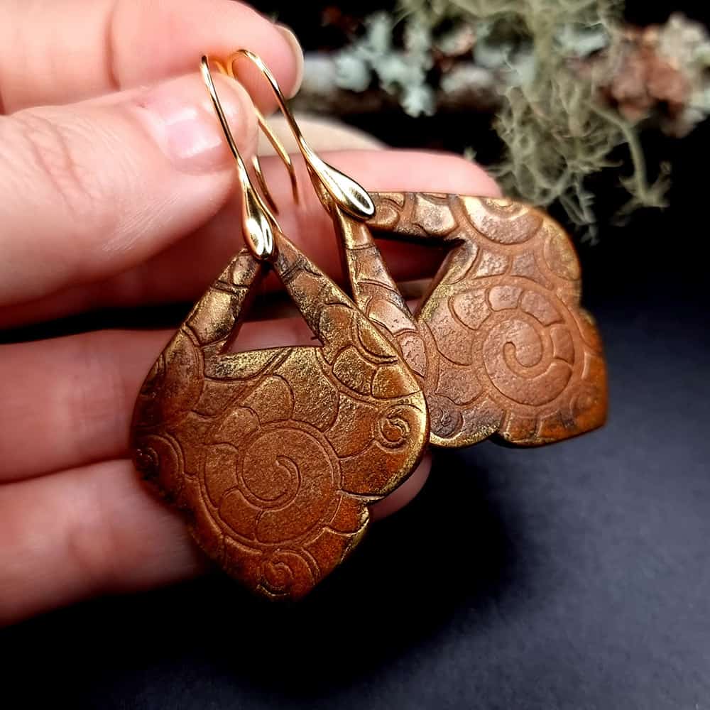 Polymer clay Earrings "Warm Facture" Earrings SweetyBijou Jewelry