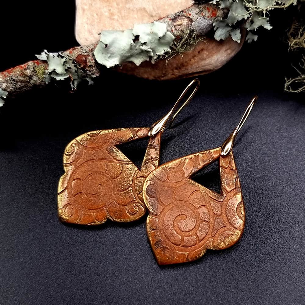 Polymer clay Earrings "Warm Facture" Earrings SweetyBijou Jewelry