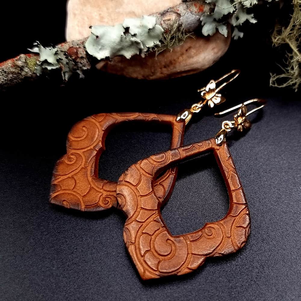 Cocoa polymer clay earrings in cocoa brown by SweetyBijou