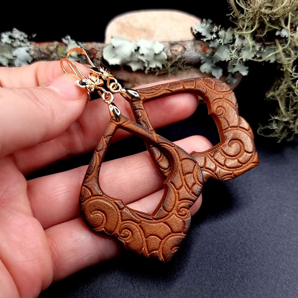 Cocoa polymer clay earrings in cocoa brown by SweetyBijou