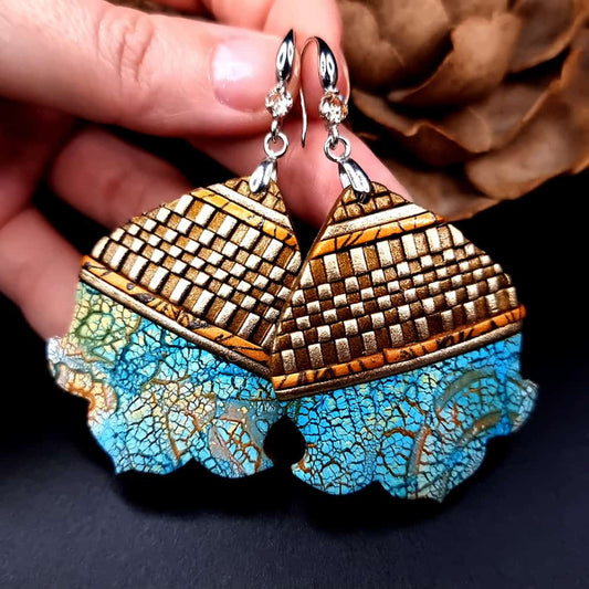 Polymer clay Earrings "Moroccan Flowers" Earrings SweetyBijou Jewelry