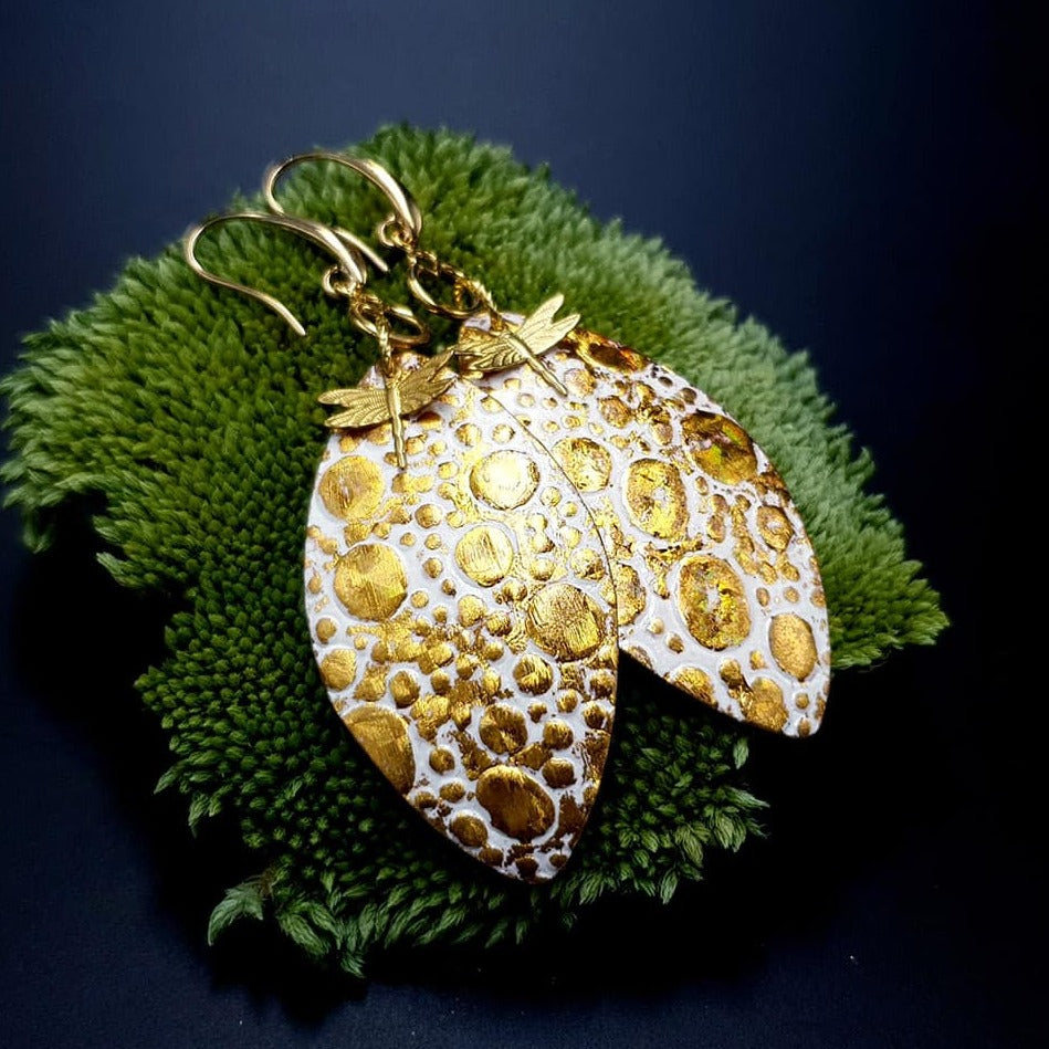 Earrings Golden Dragonfly and Sun Earrings SweetyBijou Jewelry Default Title