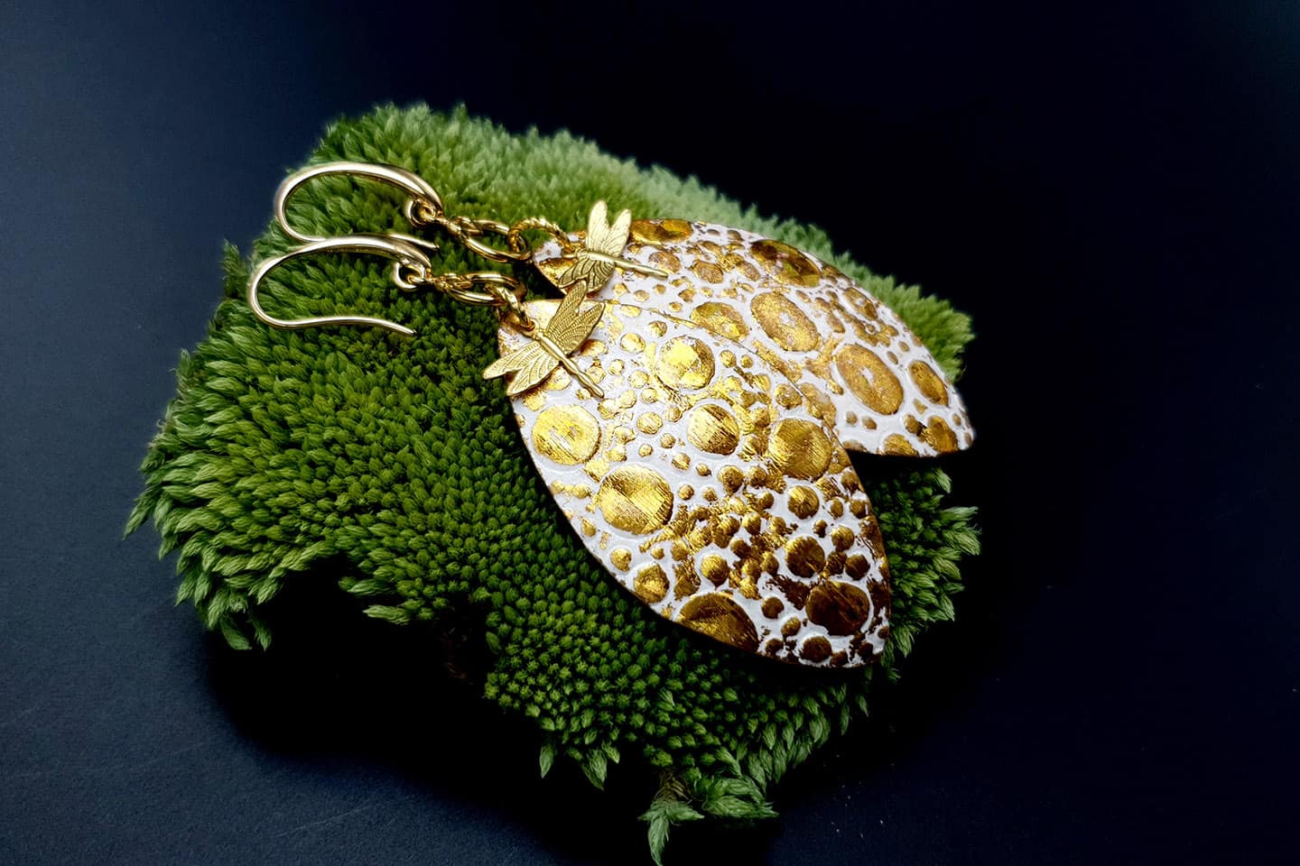 Earrings Golden Dragonfly and Sun Earrings SweetyBijou Jewelry