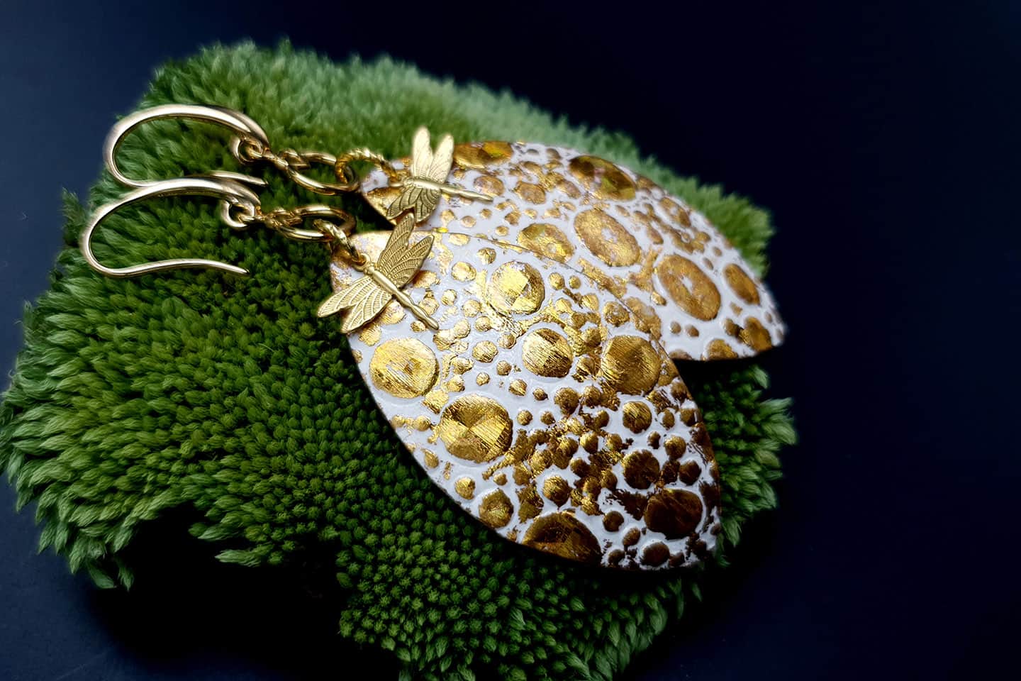 Earrings Golden Dragonfly and Sun Earrings SweetyBijou Jewelry
