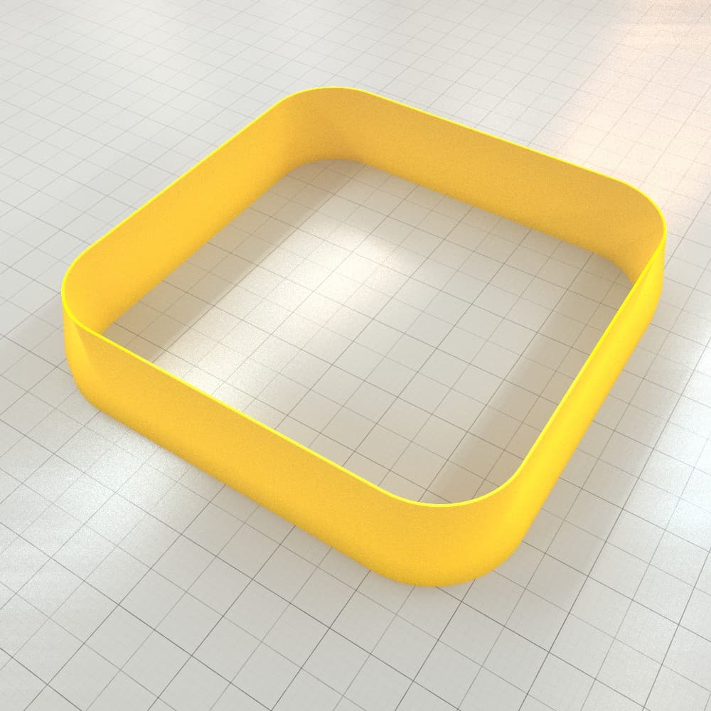 Square Rounded - Set of 11 Polymer Clay Cutters Plastic Cutters SweetyBijou Tools