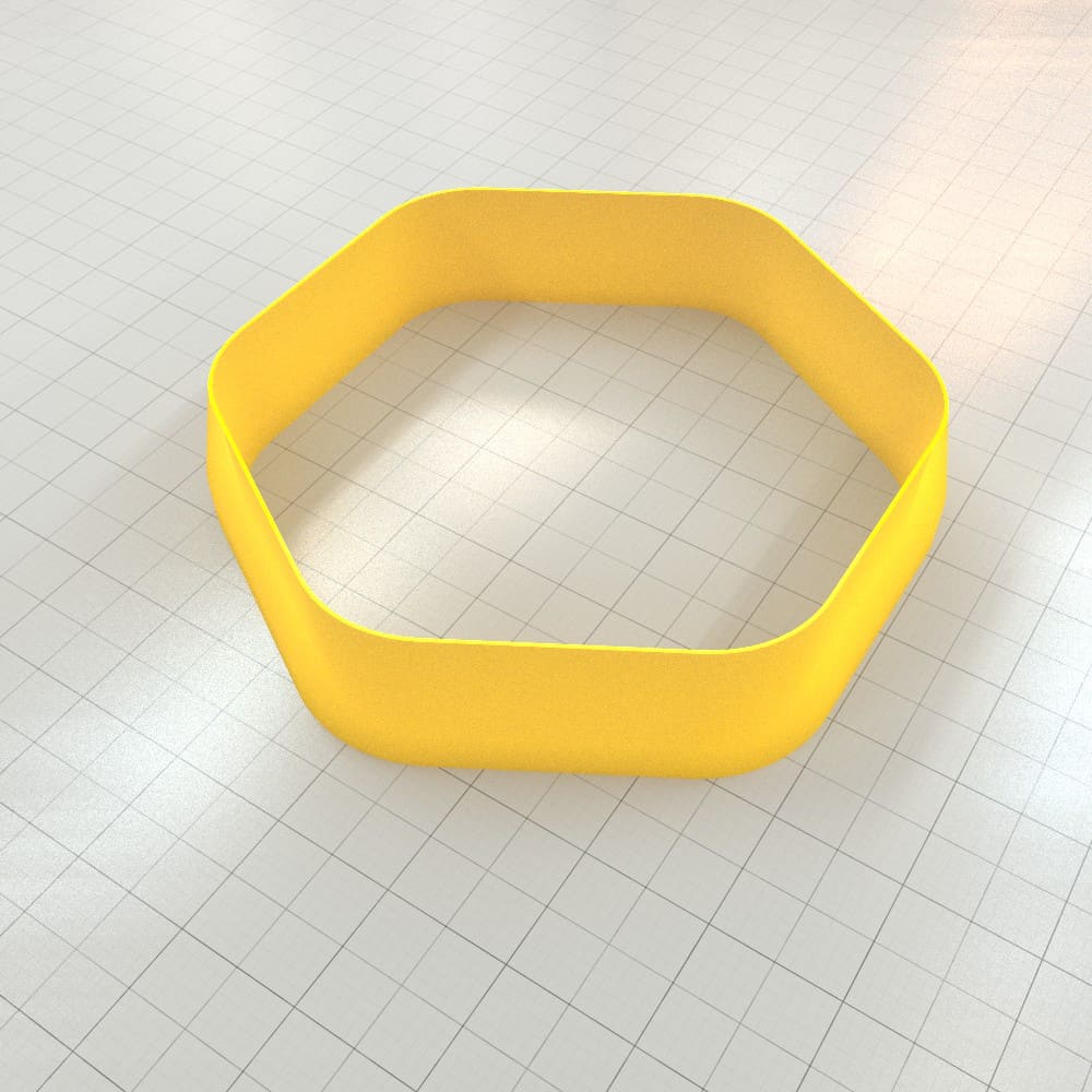 Rounded hexagon polymer clay cutters, graduated set of 11