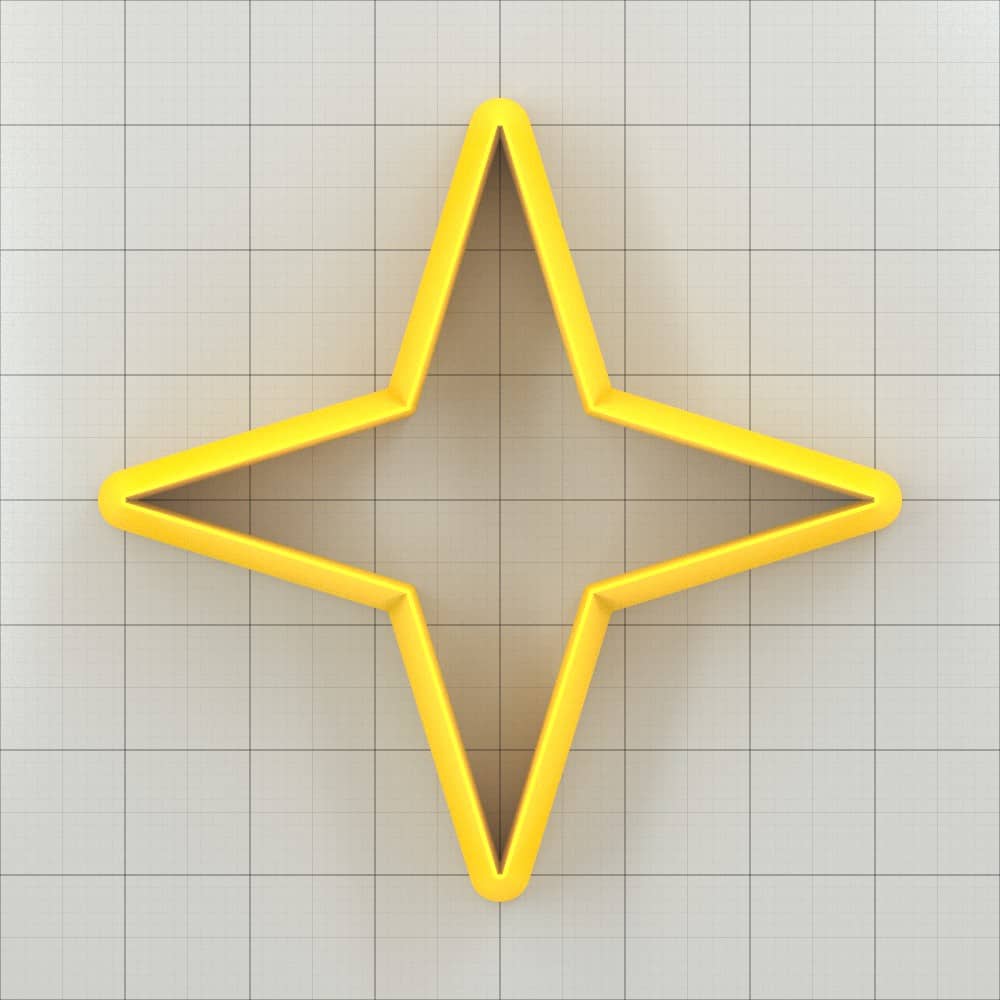 Star 4-Pointed - Set of 11 Polymer Clay Cutters Plastic Cutters SweetyBijou Tools