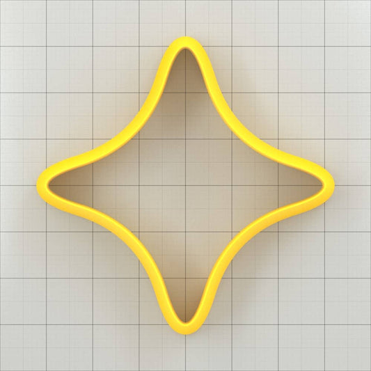 Star 4-Pointed, Smooth - Set of 11 Polymer Clay Cutter Plastic Cutters SweetyBijou Tools