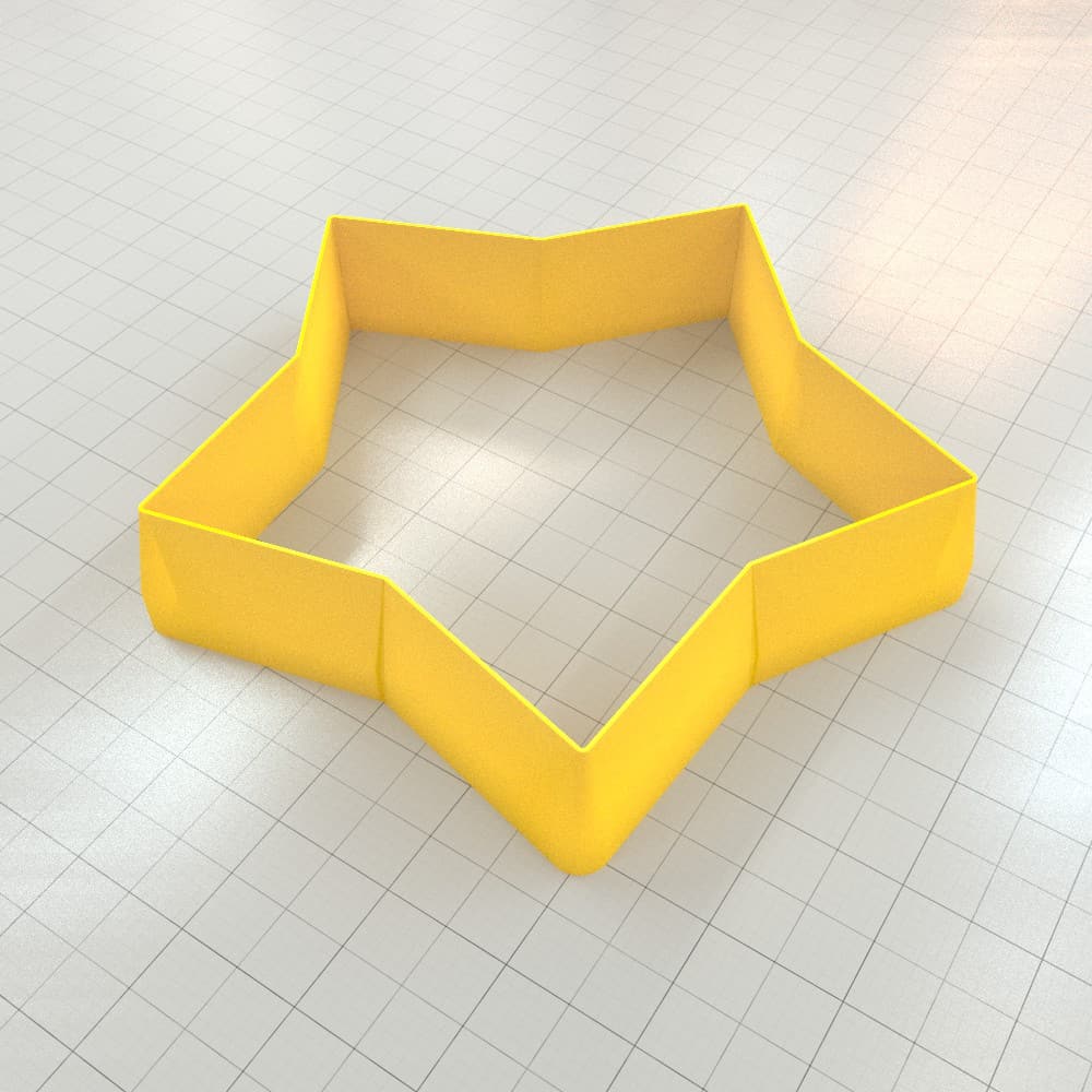 Star 5-Pointed, Wide - Set of 11 Polymer Clay Cutters Plastic Cutters SweetyBijou Tools