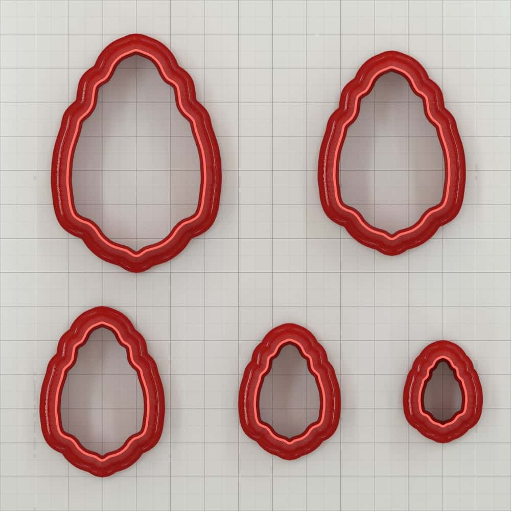 Wavy oval polymer clay cutter with organic softly rippled edge