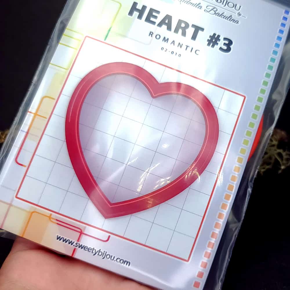 Classic heart polymer clay cutter, plump rounded heart shape